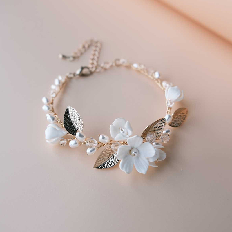 Ins Clay Flower Bridal Bracele - Snake Plant Ceramic incelemesi ve fiyatı