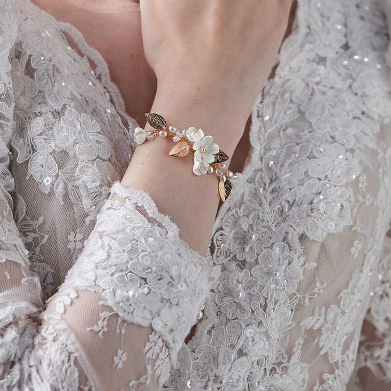 Ins Clay Flower Bridal Bracele - Snake Plant Ceramic incelemesi ve fiyatı